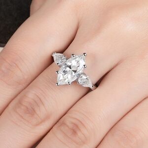 Certified 18k White Gold 3.5cttw Diamond Ring Engagement Moissanite 925 Wedding